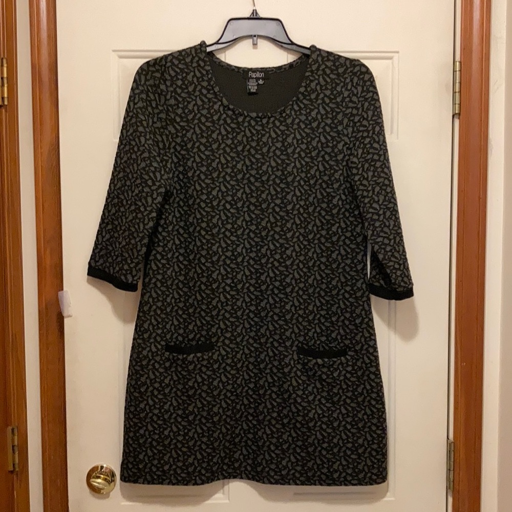 Papillon black and grey animal print dress